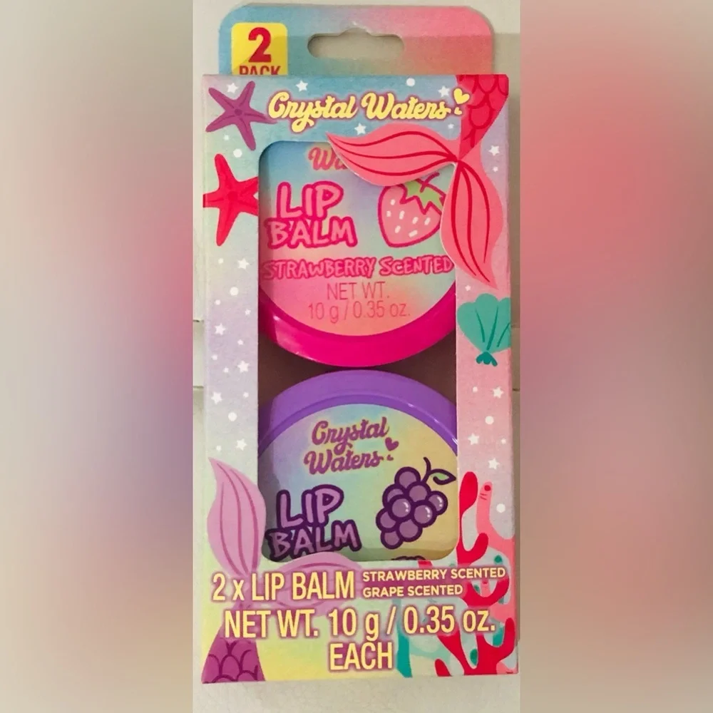 4piece strawberry and‎ grape flavored scented lip balms set new